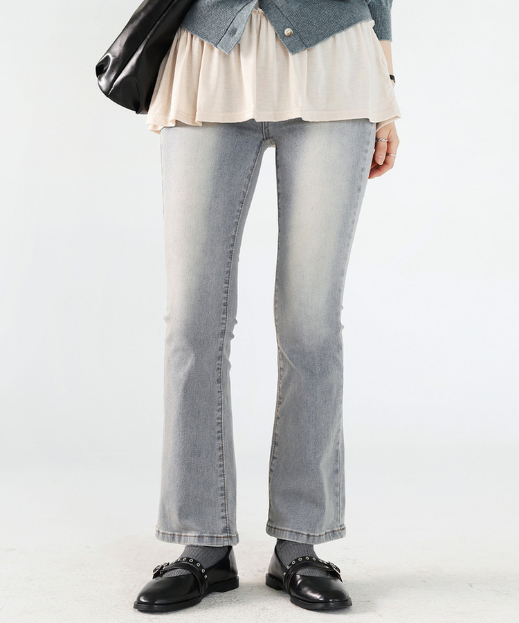 【丈別】セミブーツカットデニムパンツ(5color) LIGHT DENIM