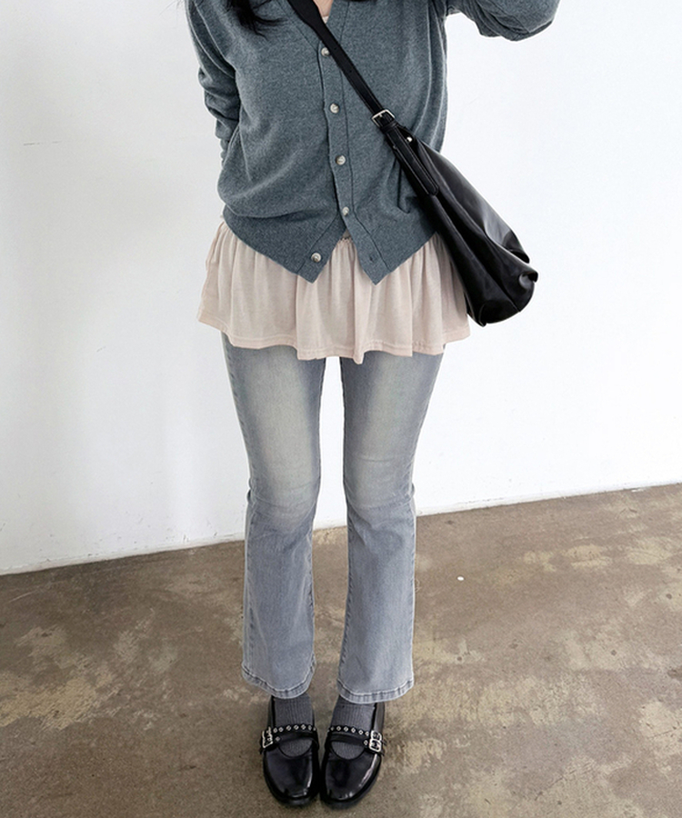 【丈別】セミブーツカットデニムパンツ(5color) LIGHT DENIM