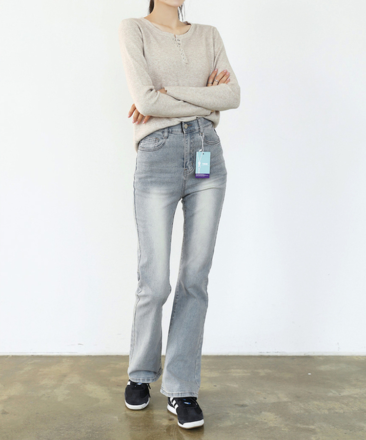 【丈別】セミブーツカットデニムパンツ(5color) LIGHT DENIM