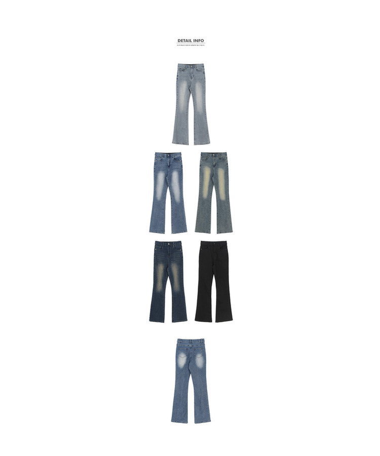 【丈別】セミブーツカットデニムパンツ(5color)