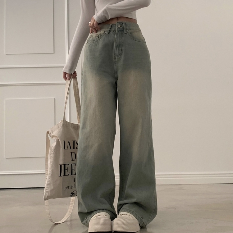 スナップウォッシングワイドデニムパンツ LIGHT DENIM