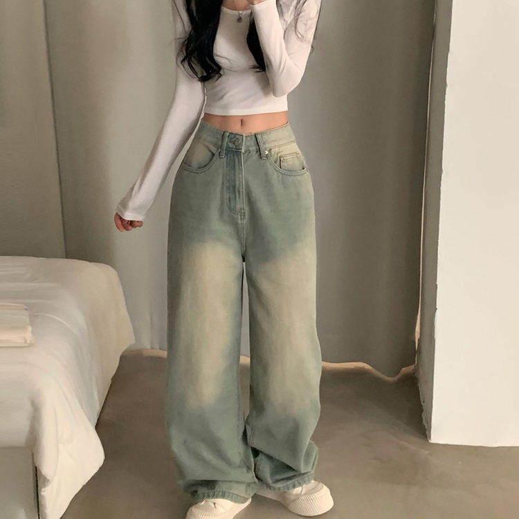 スナップウォッシングワイドデニムパンツ LIGHT DENIM