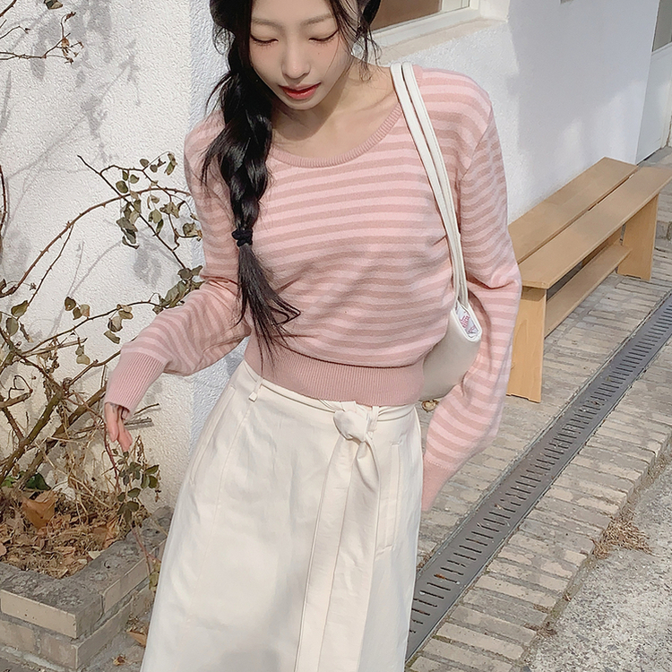 シュシュボーダーニット PINK