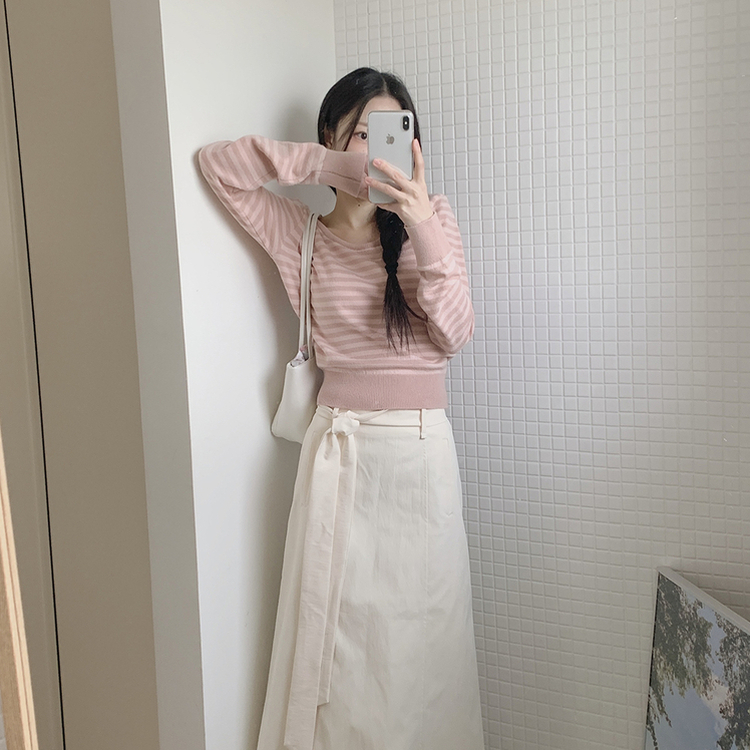 シュシュボーダーニット PINK