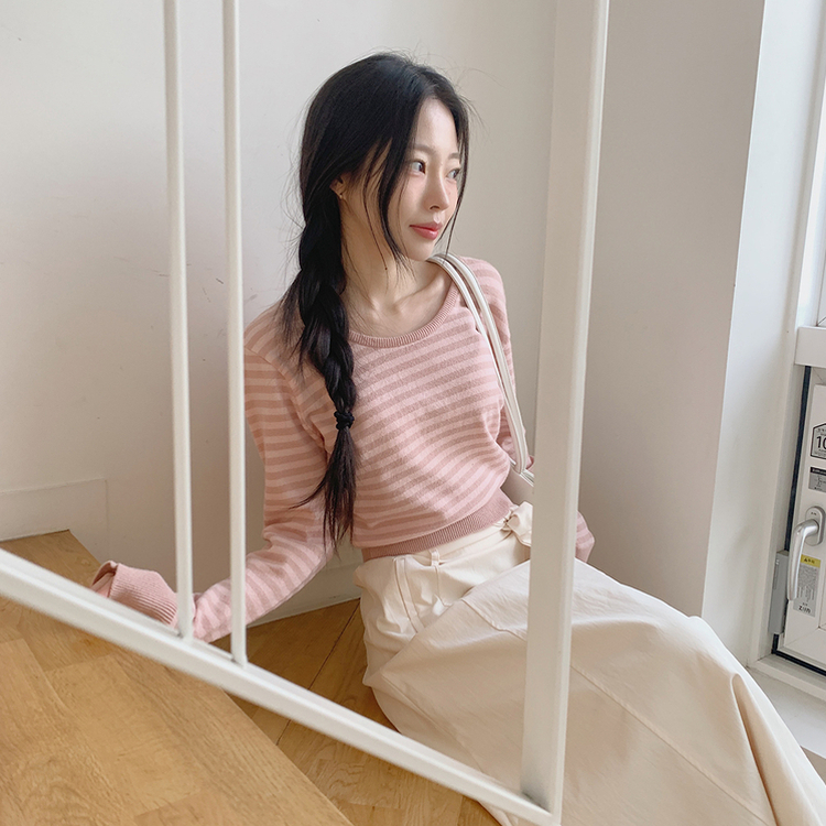 シュシュボーダーニット PINK