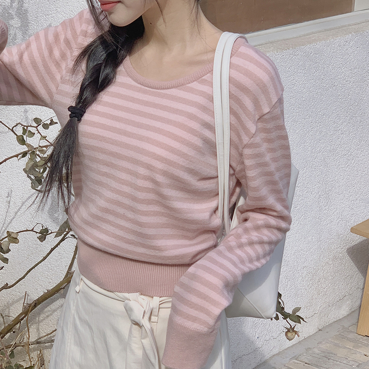 シュシュボーダーニット PINK