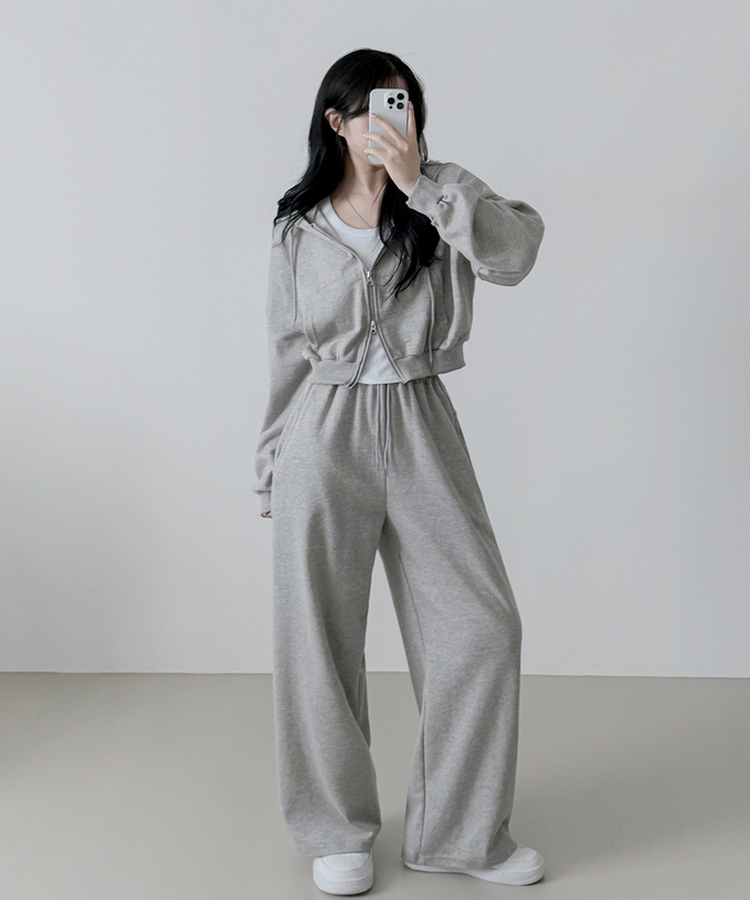 【SET】フードジップアップトレーニングセット GRAY