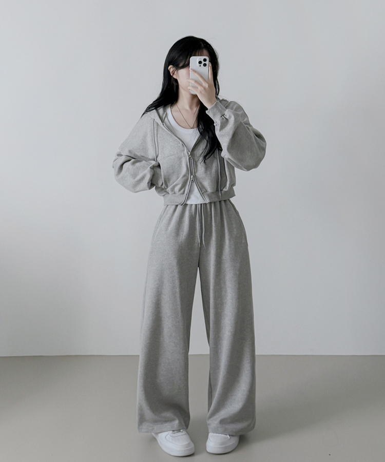【SET】フードジップアップトレーニングセット GRAY