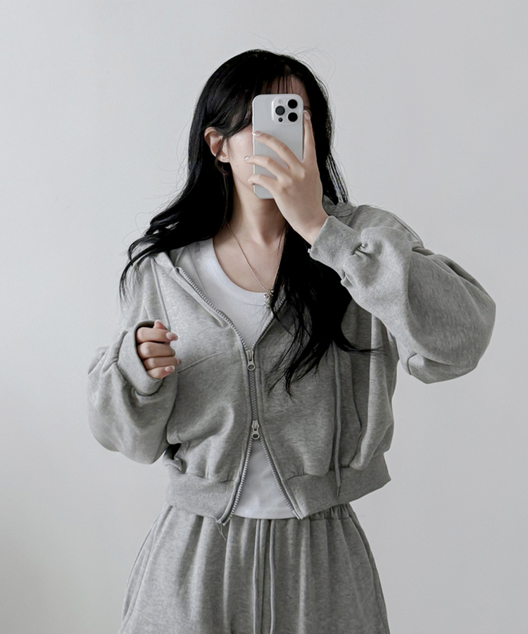 【SET】フードジップアップトレーニングセット GRAY