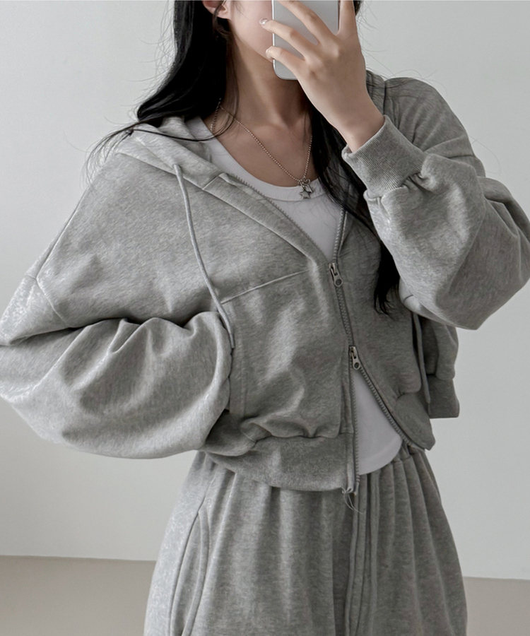 【SET】フードジップアップトレーニングセット GRAY
