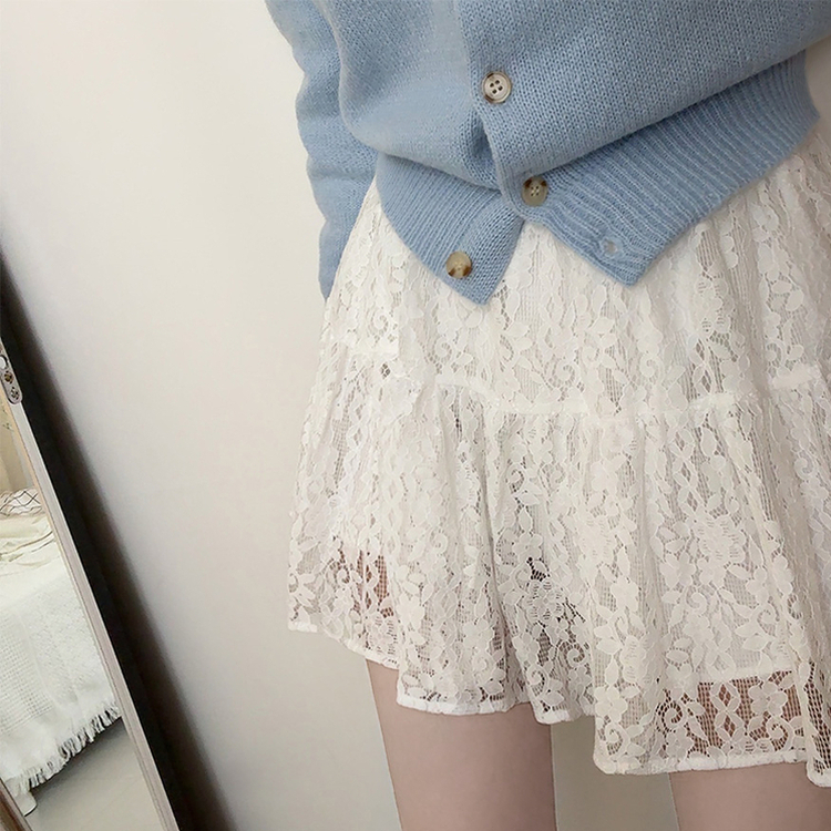 レースフレアミニスカート WHITE