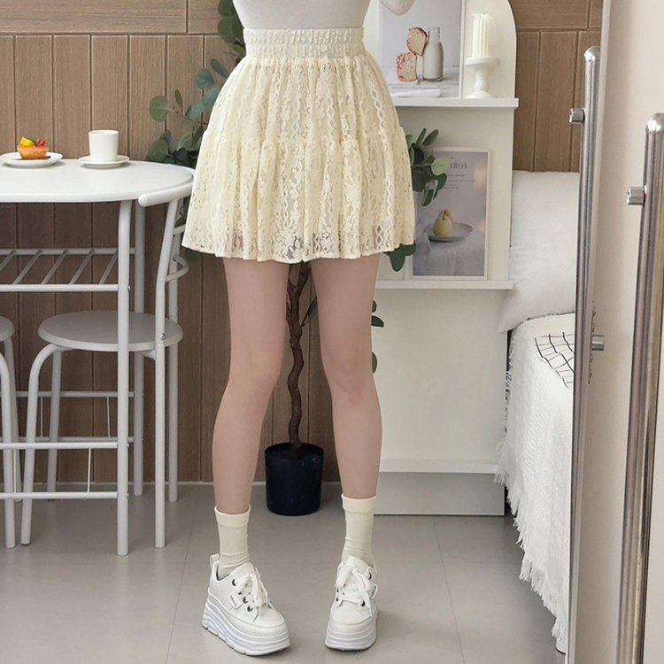 レースフレアミニスカート CREAM