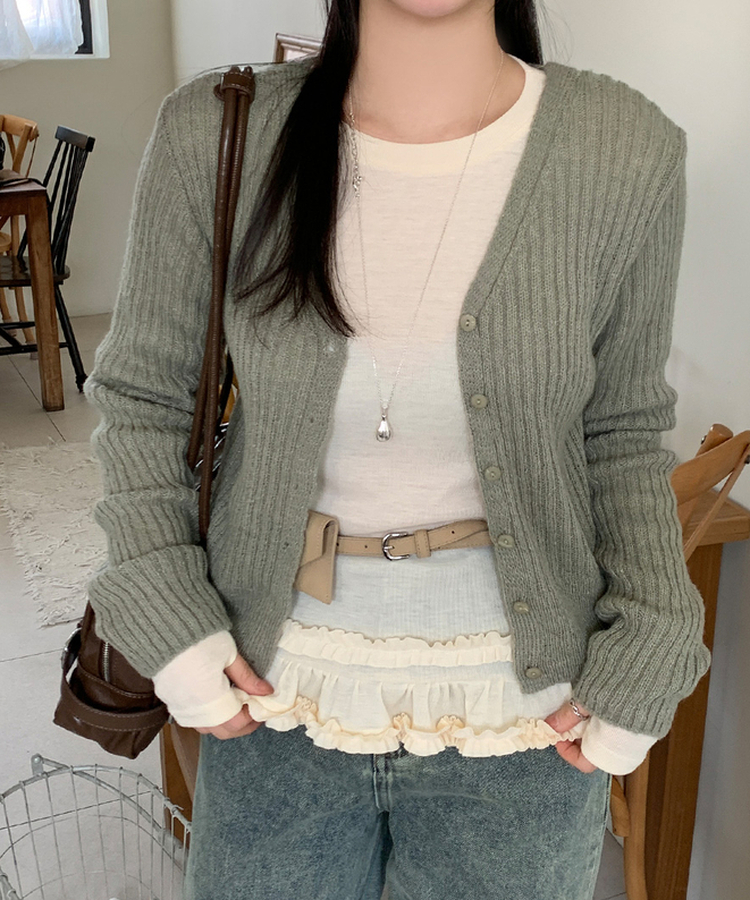 クロップカーディガン(5color) KHAKI