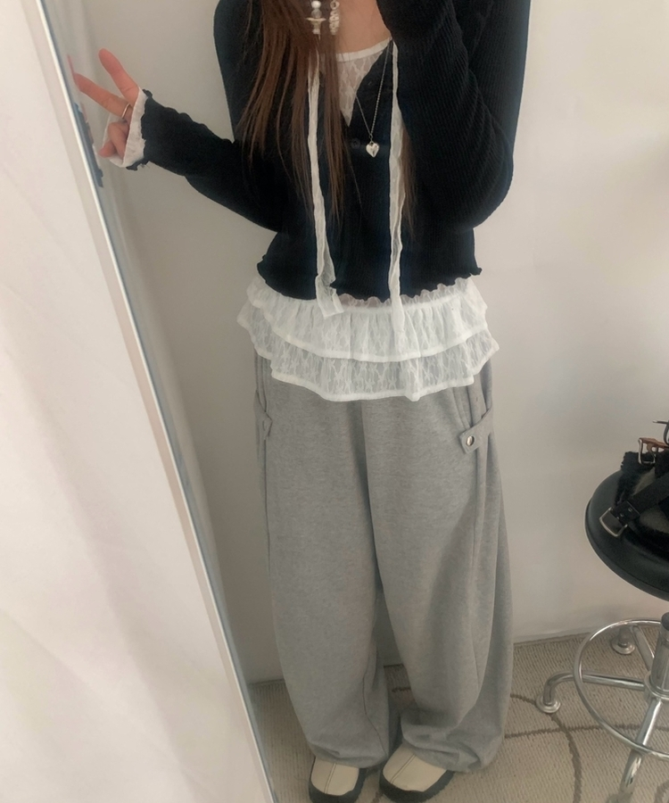 サイドピンタックトレーニングパンツ MELANGE