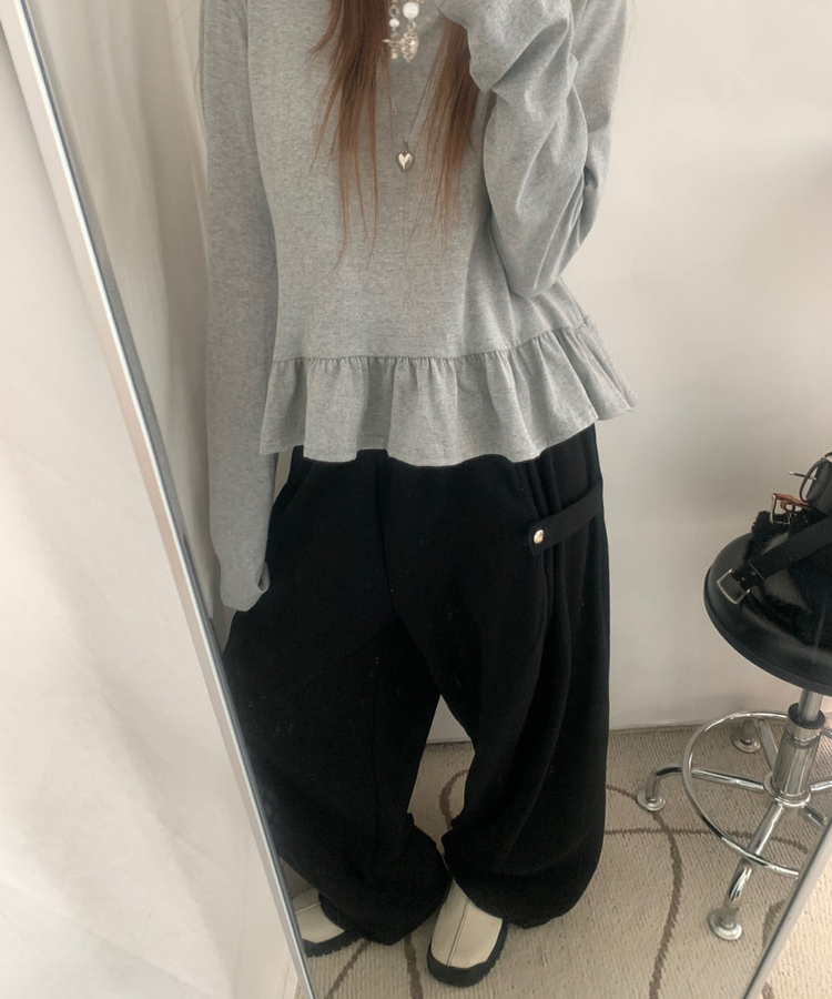 サイドピンタックトレーニングパンツ BLACK