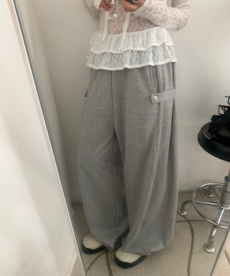 サイドピンタックトレーニングパンツ MELANGE