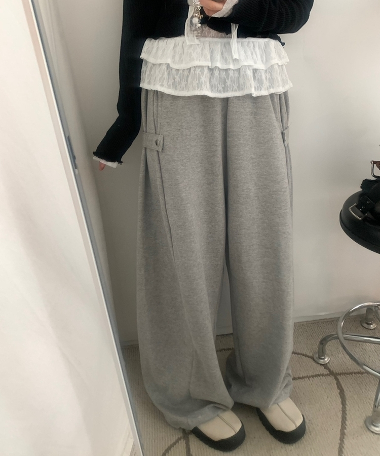 サイドピンタックトレーニングパンツ MELANGE