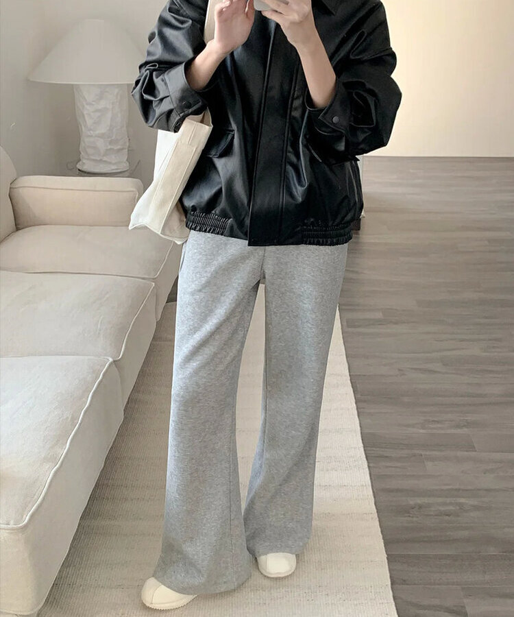 【丈別】セミブーツカットバンディングパンツ GREY