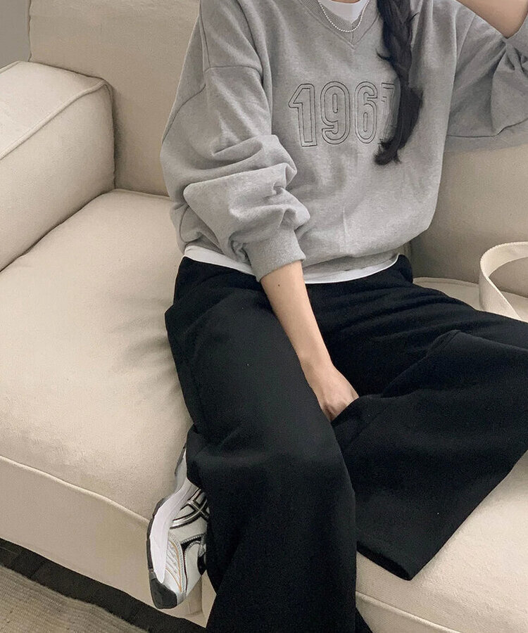 【丈別】セミブーツカットバンディングパンツ BLACK