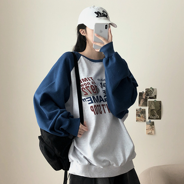 ラグランバイカラートレーナー BLUE