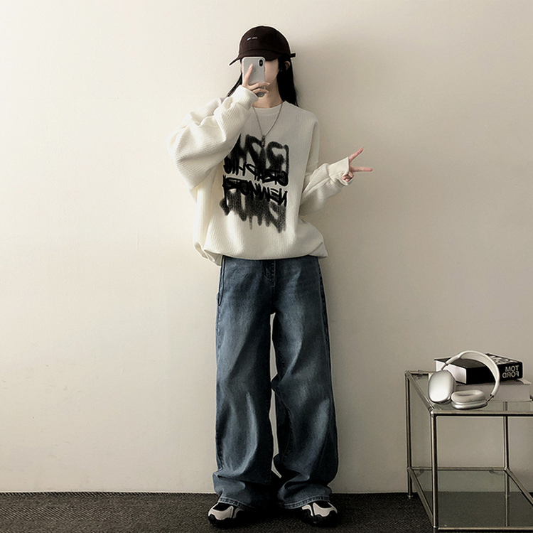 ストリングニットトレーナー IVORY