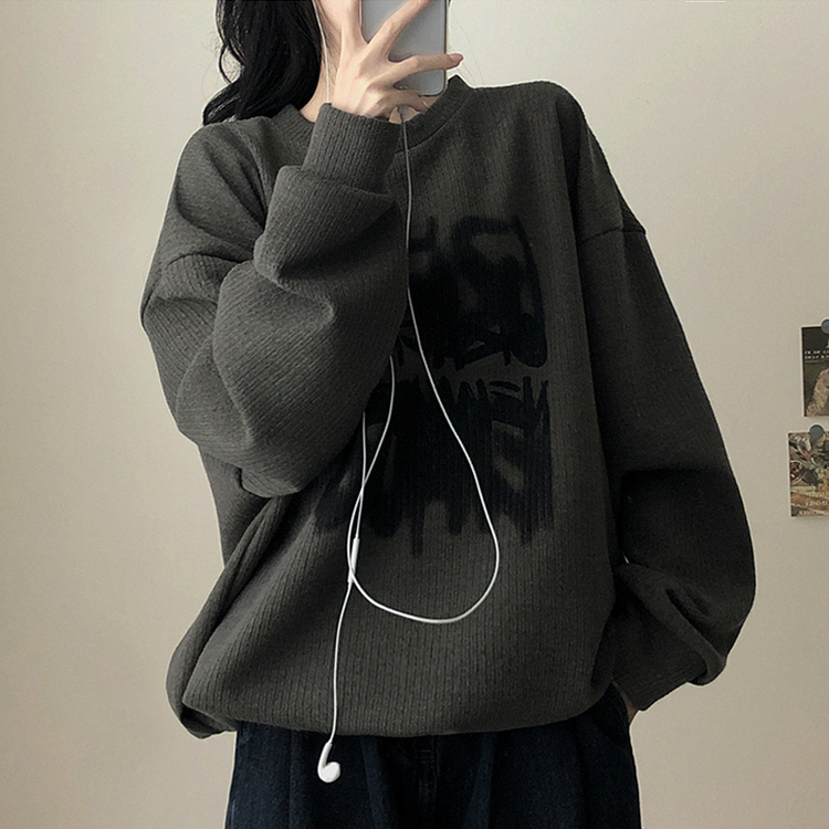 ストリングニットトレーナー KHAKI