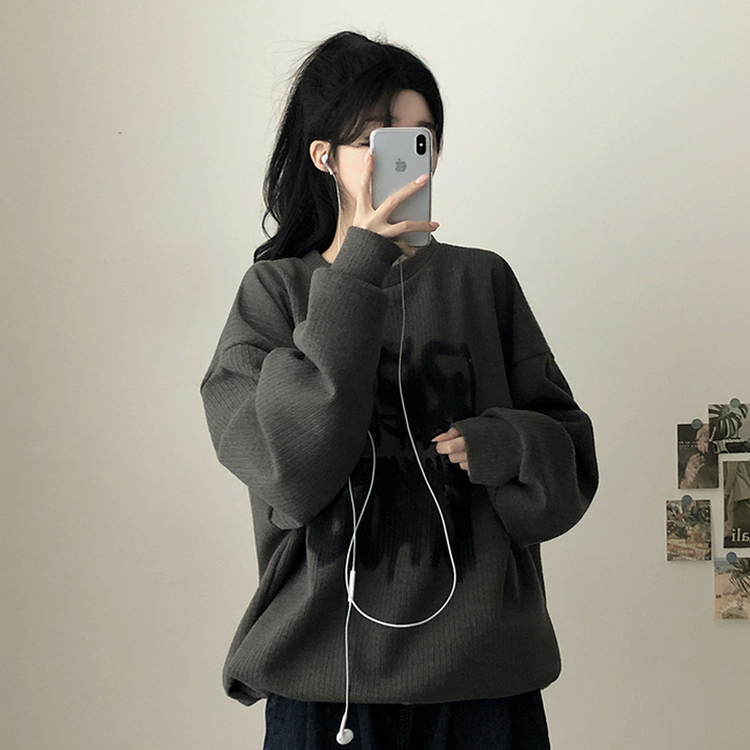 ストリングニットトレーナー KHAKI