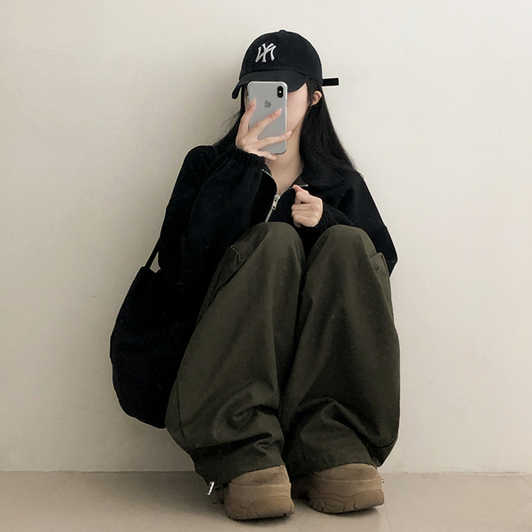 クロップストリングカラージャケット(5color) BLACK
