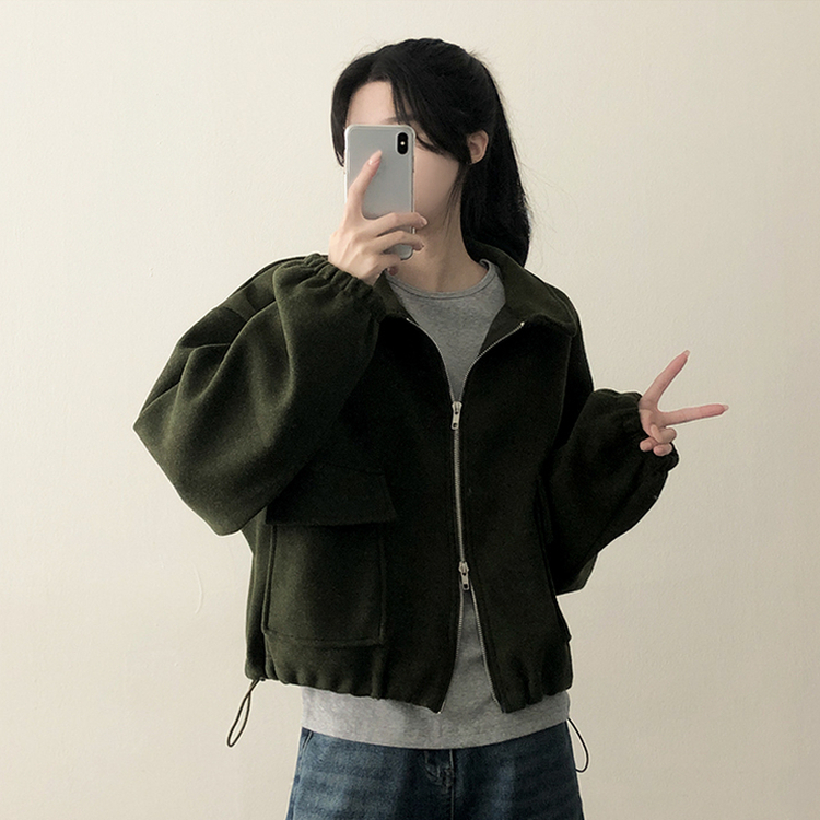クロップストリングカラージャケット(5color) KHAKI