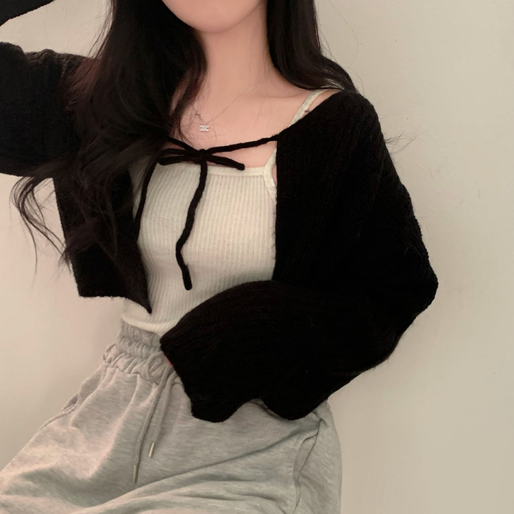 ウールリボンボレロ(5color) BLACK