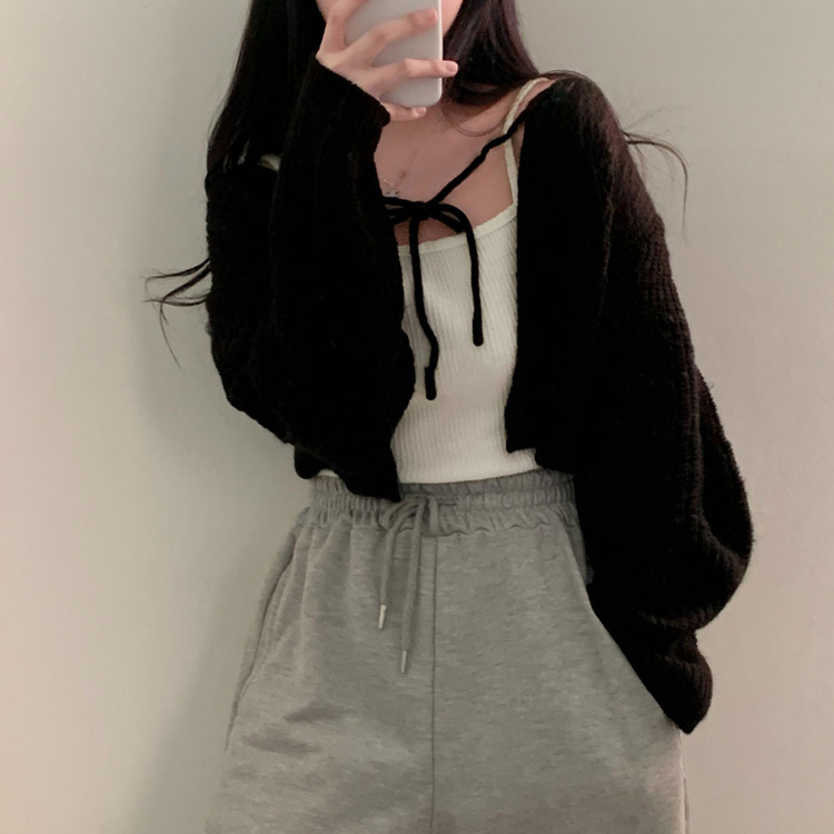 ウールリボンボレロ(5color) BLACK