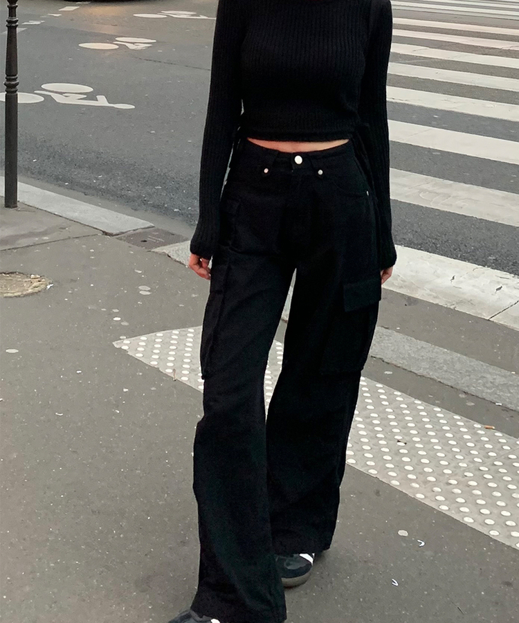 【丈別】リバイブカーゴパンツ BLACK