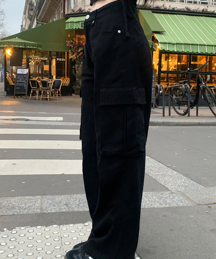 【丈別】リバイブカーゴパンツ BLACK