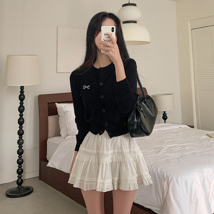 レースフリルミニスカート IVORY
