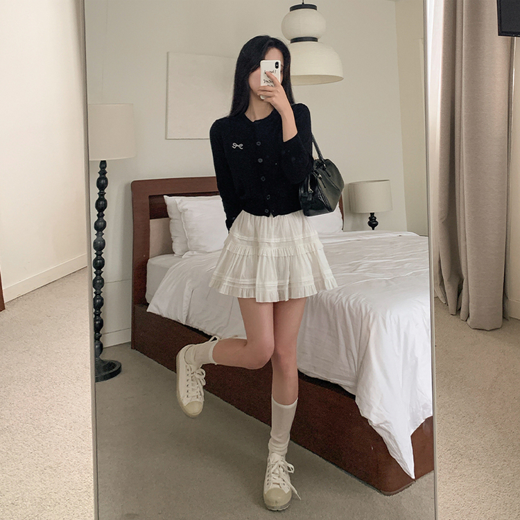レースフリルミニスカート IVORY