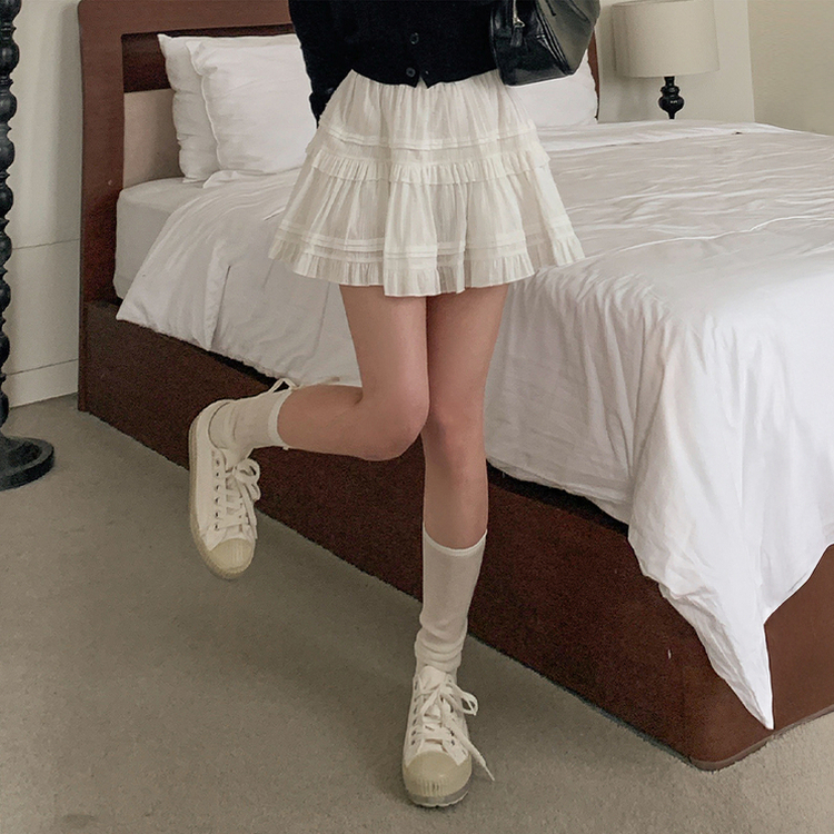 レースフリルミニスカート IVORY