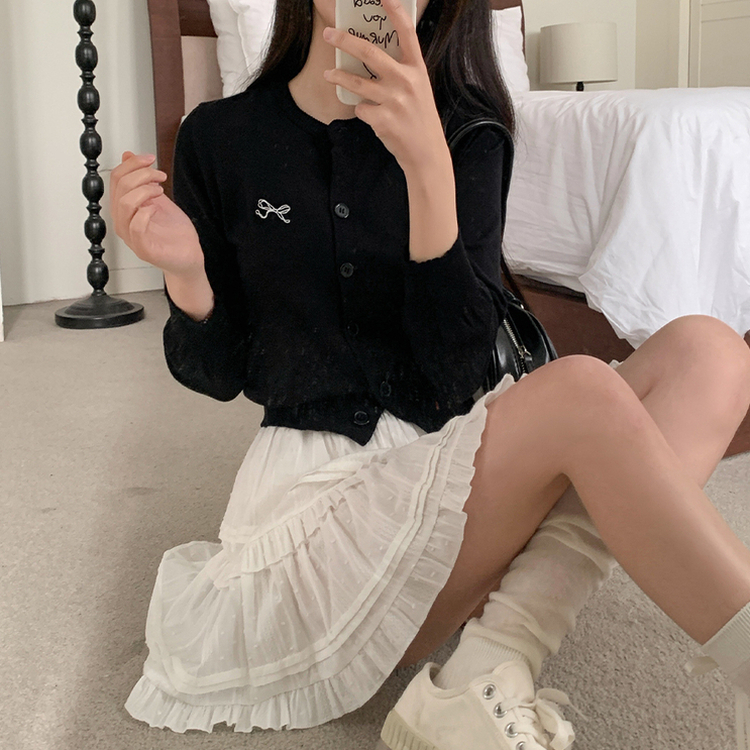 レースフリルミニスカート IVORY