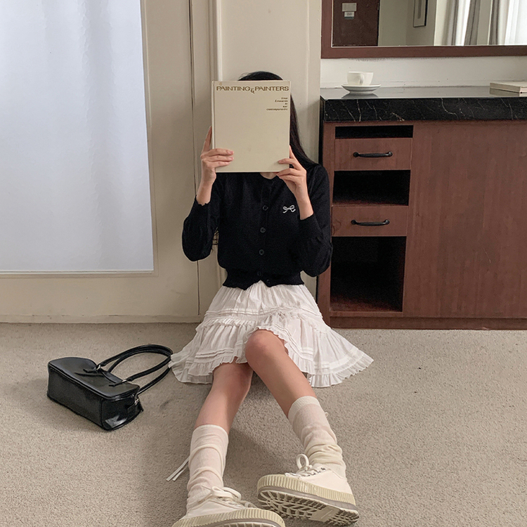レースフリルミニスカート IVORY