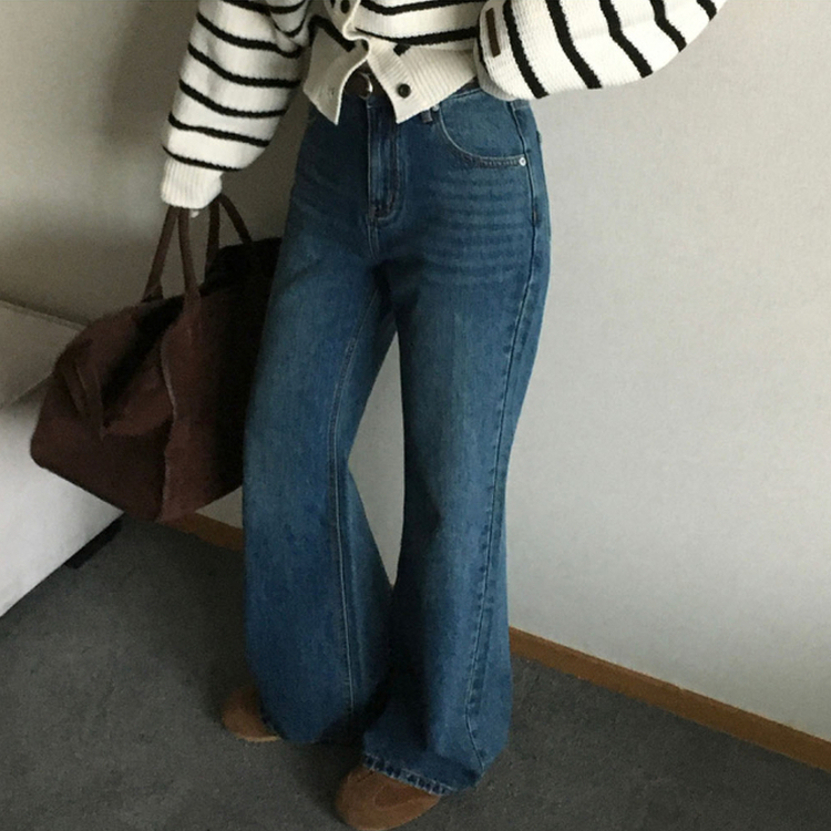 【丈別】セミブーツカットデニムパンツ BLUE DENIM