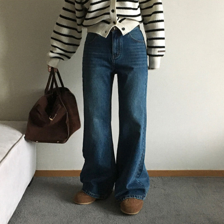 【丈別】セミブーツカットデニムパンツ BLUE DENIM