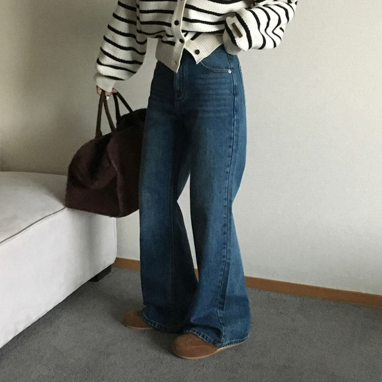 【丈別】セミブーツカットデニムパンツ BLUE DENIM