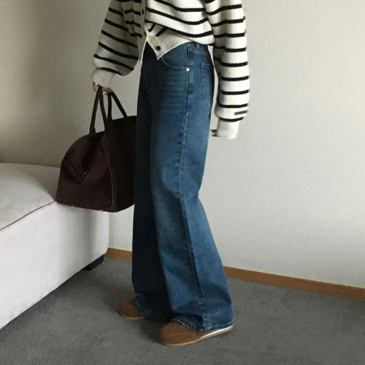 【丈別】セミブーツカットデニムパンツ BLUE DENIM