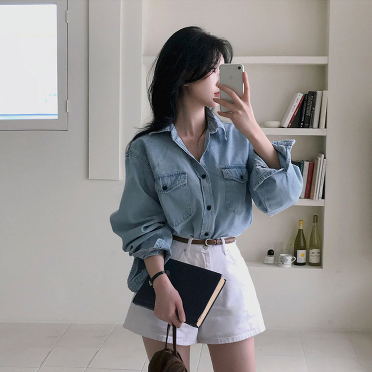 オーバーフィットデニムシャツ LIGHT DENIM
