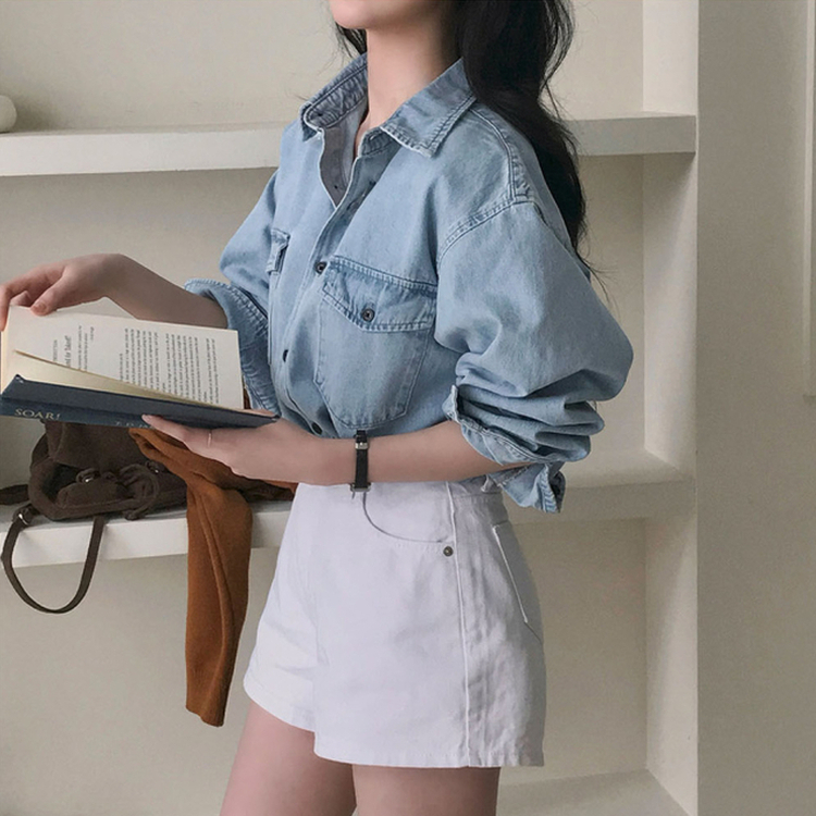 オーバーフィットデニムシャツ LIGHT DENIM