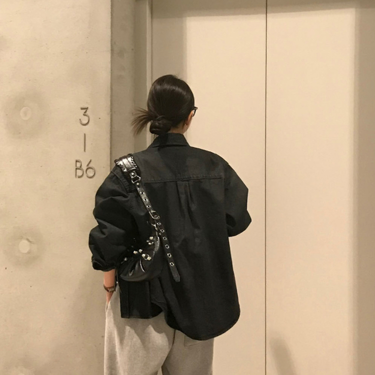 オーバーフィットデニムシャツ BLACK DENIM