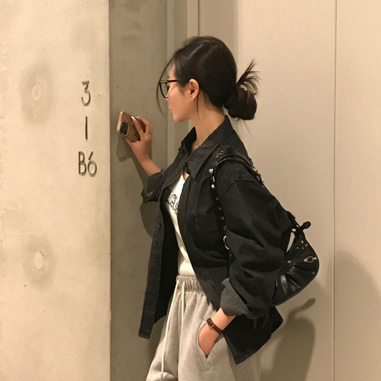 オーバーフィットデニムシャツ BLACK DENIM
