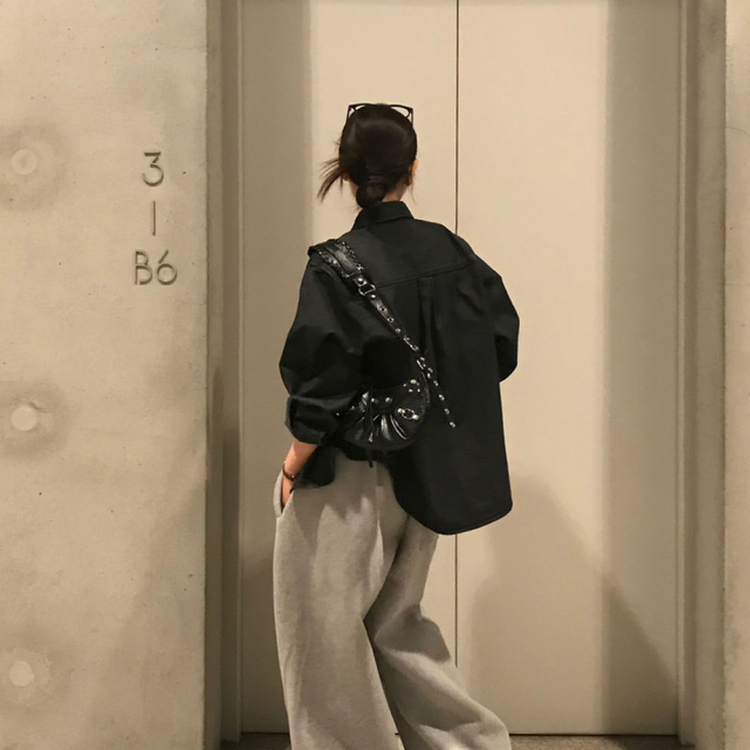オーバーフィットデニムシャツ BLACK DENIM