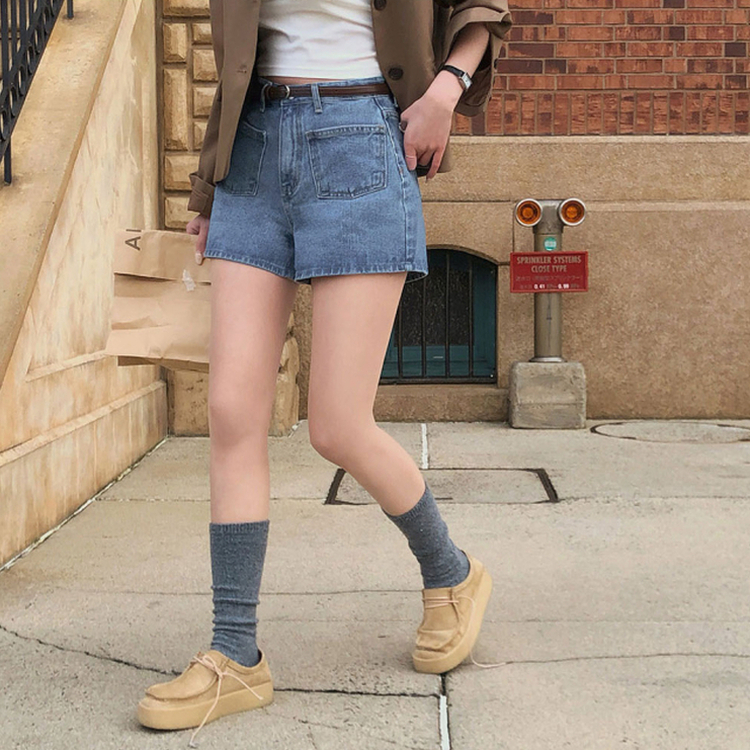 フロントポケットデニムショートパンツ BLUE DENIM