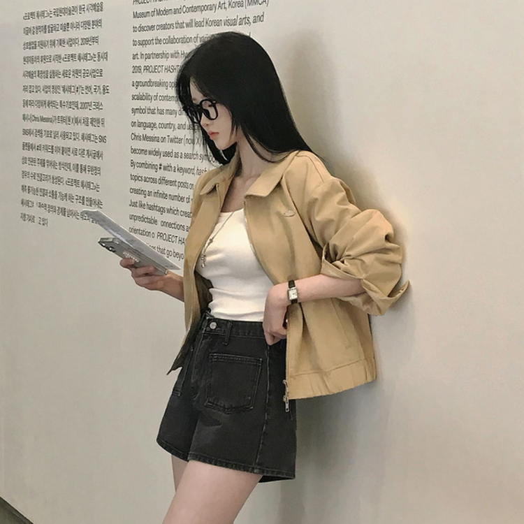 フロントポケットデニムショートパンツ BLACK DENIM