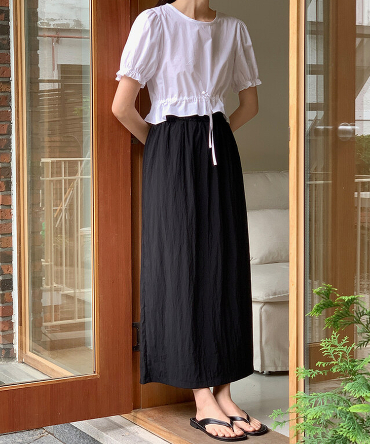 ナイロンバンディングロングスカート